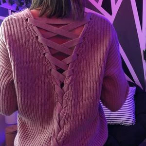 Corset back sweater